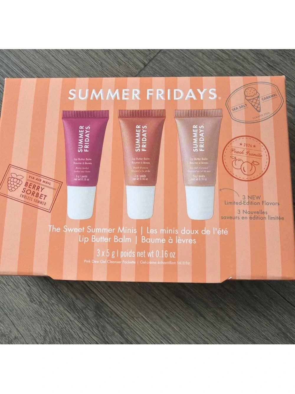 Summer Fridays The Sweet Summers  Lip Butter Balm Minis Trio NEW